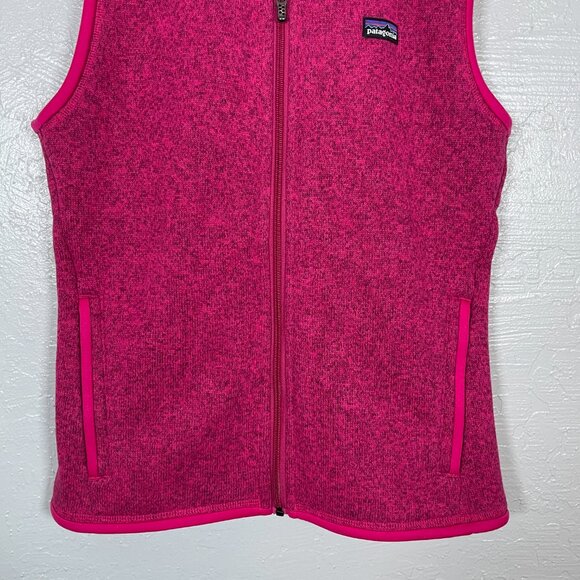 Patagonia Women S Pink Better Sweater Vest Zip Front Pocket Granola Girl Crunchy - Picture 2 of 8